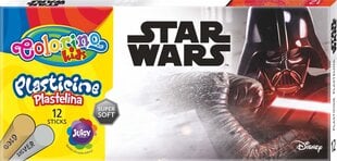 Plastiliin Colorino Disney Star Wars, 12 värvi (hõbedane ja kuldne) hind ja info | Kunstitarbed, voolimise tarvikud | kaup24.ee