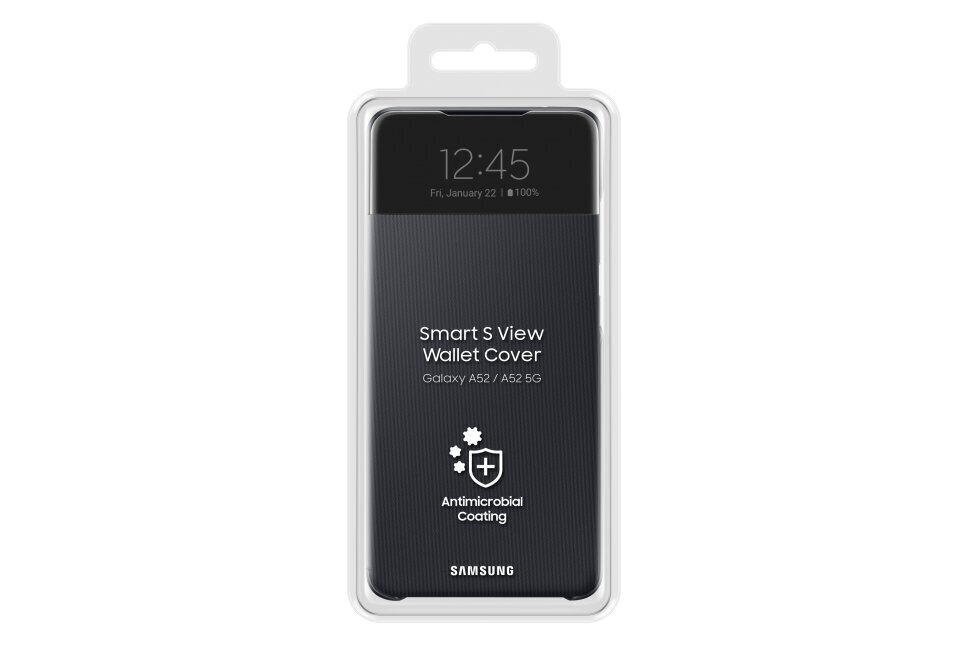 Samsung Smart S View Wallet ümbris telefonile Samsung Galaxy A52, Black цена и информация | Telefoni kaaned, ümbrised | kaup24.ee