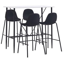 Комплект мебели для бара, 5 частей, черный цвет, ткань цена и информация | Комплекты мебели для столовой | kaup24.ee