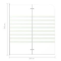 Перегородка для ванной 120 x 140 см, закаленное стекло, полосатая цена и информация | Душевые кабины | kaup24.ee