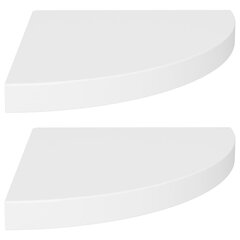 Полки подвесные угловые VidaXL, 2 шт., 35x35x3,8 см, белые цена и информация | Полки | kaup24.ee