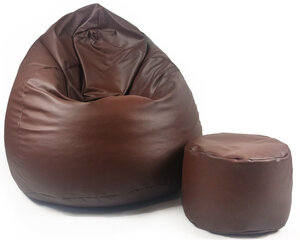Кресло-мешок Nore XXL с пуфиком, темно-коричневое цена и информация | Кресла-мешки и пуфы | kaup24.ee