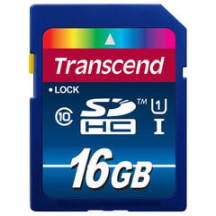 MEMORY SDHC 16GB UHS-I 300X/C10 TS16GSDU1 TRANSCEND цена и информация | Карты памяти для фотоаппаратов, камер | kaup24.ee