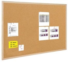 Доска пробковая на деревянном каркасе Bi-Office, 50х40 см цена и информация | Канцелярские товары | kaup24.ee