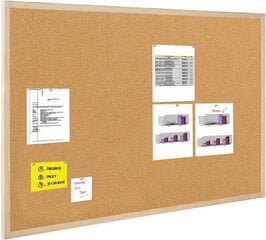 Доска пробковая на деревянном каркасе Bi-Office, 60х40 см цена и информация | Канцелярские товары | kaup24.ee