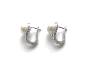 Hõbedast kõrvarõngad valge pärliga hind ja info | Kõrvarõngad | kaup24.ee