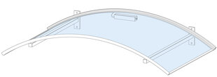 Козырек Guttagliss со светодиодами, нержавеющая сталь 150x90 см  цена и информация | Козырьки для дверей | kaup24.ee