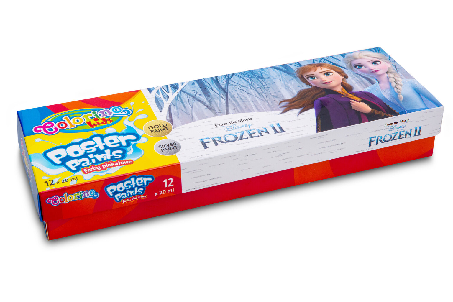 Guaššvärvid Colorino Disney Frozen II, 12 värvi, 20 ml (hõbedane ja kudne) hind ja info | Kunstitarbed, voolimise tarvikud | kaup24.ee