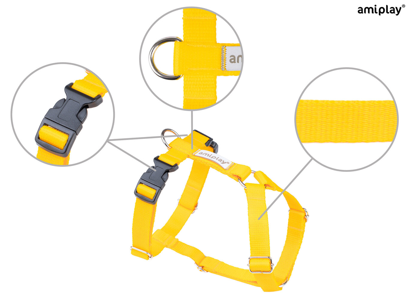 Reguleeritavad traksid Amiplay Guard Samba, L, Yellow hind ja info | Kaelarihmad ja traksid koertele | kaup24.ee