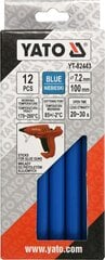 Kuumaliimipulgad, sinised, 7.2x100mm 12 tk Yato (YT-82443) цена и информация | Механические инструменты | kaup24.ee