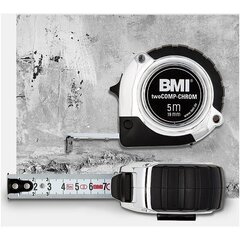 Рулетка BMI twoCOMP Chrom (8 м), SB упаковка цена и информация | Механические инструменты | kaup24.ee