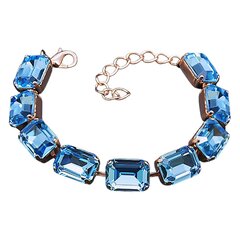 Käevõru naistele DiamondSky "Spindesys (Aquamarine Blue)“ Swarovski kristallidega hind ja info | Käevõrud, käeketid | kaup24.ee