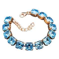 Браслет "Империум (Aquamarine Blue)" с кристаллами Swarovski™ цена и информация | Женские браслеты | kaup24.ee