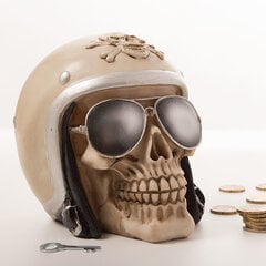 Kопилка череп с с мотоциклетным шлемом цена и информация | Оригинальные копилки | kaup24.ee