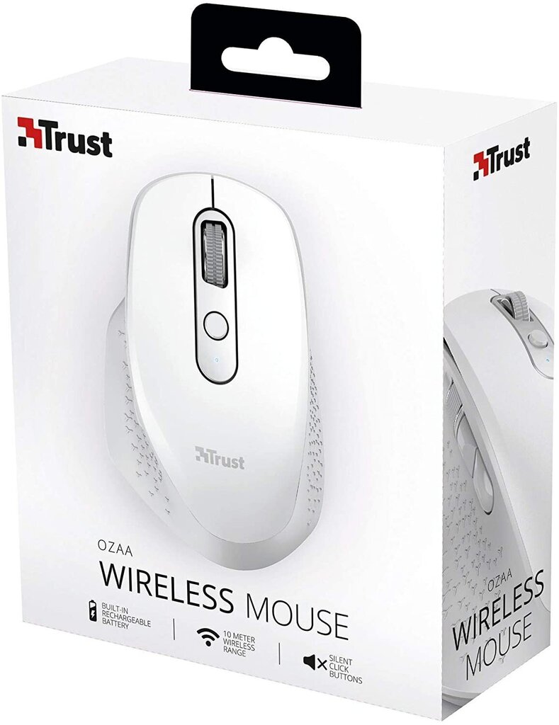 MOUSE USB OPTICAL WRL/OZAA WHITE 24035 TRUST цена и информация | Hiired | kaup24.ee