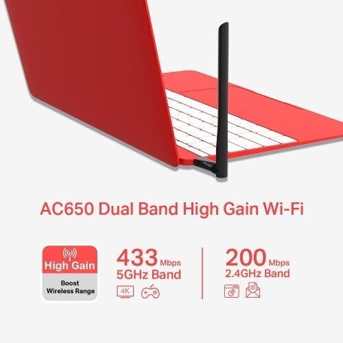 Mercusys AC650 High Gain Wireless Dual Band USB Adapter (MU6H) hind ja info | Ruuterid | kaup24.ee