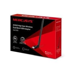 Mercusys AC650 High Gain Wireless Dual Band USB Adapter (MU6H) цена и информация | Маршрутизаторы (роутеры) | kaup24.ee