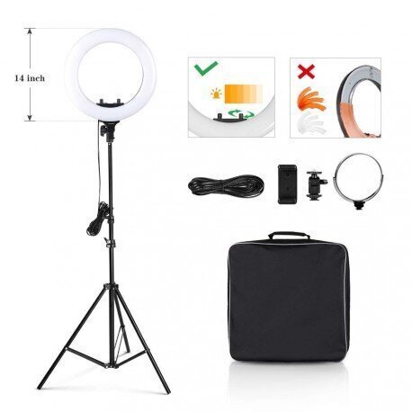 Lamp Black Ring, 36 cm, 40 W hind ja info | Fotovalgustuse seadmed | kaup24.ee