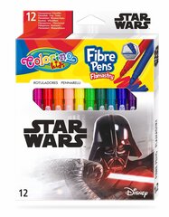 Mahapestavad viltpliiatsid Colorino Disney Star Wars, 12 värvi hind ja info | Kunstitarbed, voolimise tarvikud | kaup24.ee
