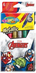 Mahapestavad viltpliiatsid Colorino Marvel Avengers, 6 metallikvärvi цена и информация | Принадлежности для рисования, лепки | kaup24.ee