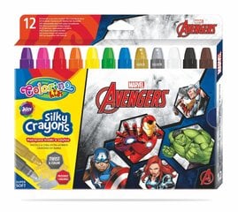 Винтовые шелковые мелки Colorino Marvel Avengers, 3 in 1, 12 цветов цена и информация | Принадлежности для рисования, лепки | kaup24.ee