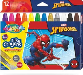 Винтовые шелковые мелки Colorino Marvel Spider-Man, 3 in 1, 12 цветов цена и информация | Принадлежности для рисования, лепки | kaup24.ee