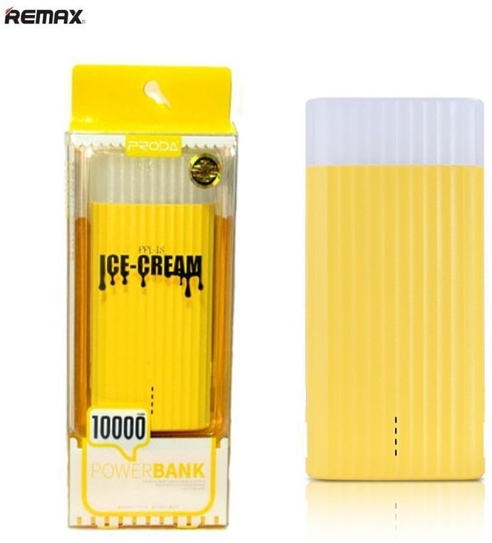 Akupank Remax IceCream 10000mAh Power Bank, kollane hind ja info | Akupangad | kaup24.ee