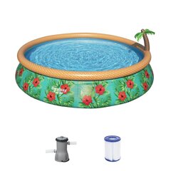 Bassein Bestway Fast Set Paradice Palms 457x84 cm, filtriga цена и информация | Бассейны | kaup24.ee