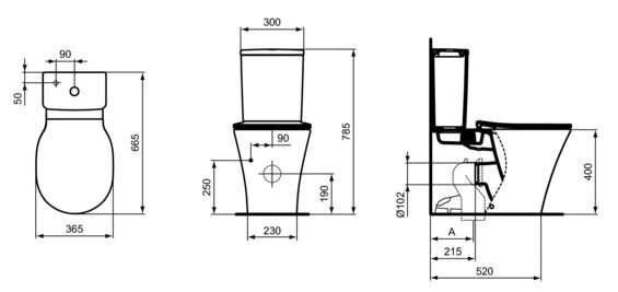 Ideal Standard CONNNECT AIR Aquablade® WC-pott põrandale aeglaselt avaneva kaanega E013701/E073401/E036601 hind ja info | WС-potid | kaup24.ee