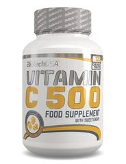 Toidulisand Biotech USA Vitamin C 500, 120 tabletti hind ja info | Vitamiinid, toidulisandid, preparaadid tervise heaoluks | kaup24.ee