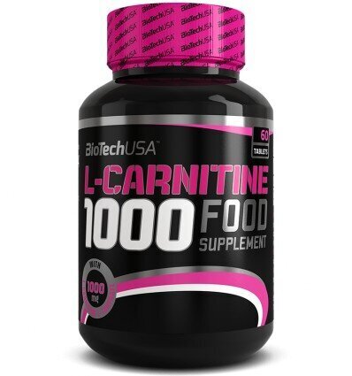 Toidulisand Biotech USA L-Carnitine 1000mg, 60 tabletti цена и информация | L-karnitiin | kaup24.ee