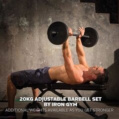 Iron Gym 20kg Adjustable Barbell Set цена и информация | Гантели, гири, штанги | kaup24.ee