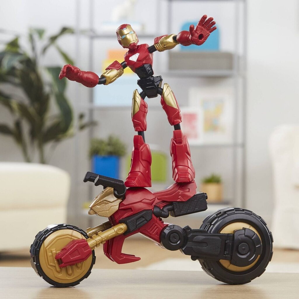 Kuju mootorrattaga Hasbro Avengers Bend N Flex hind ja info | Poiste mänguasjad | kaup24.ee