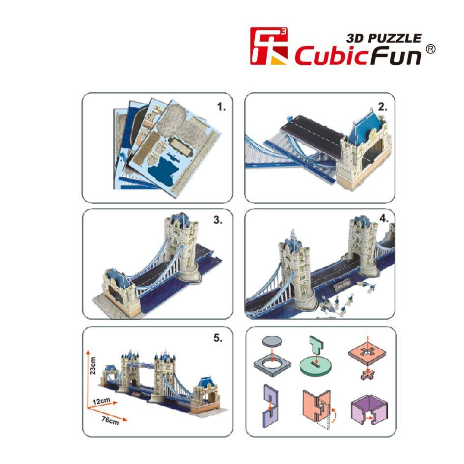 3D pusle Tower Bridge, 120 detaili hind ja info | Pusled | kaup24.ee