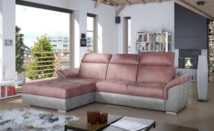 Мягкий угловой диван Trevisco, розовый/серый цена и информация | Угловые диваны | kaup24.ee