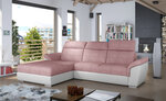 Мягкий угловой диван Trevisco, светло-розовый/белый