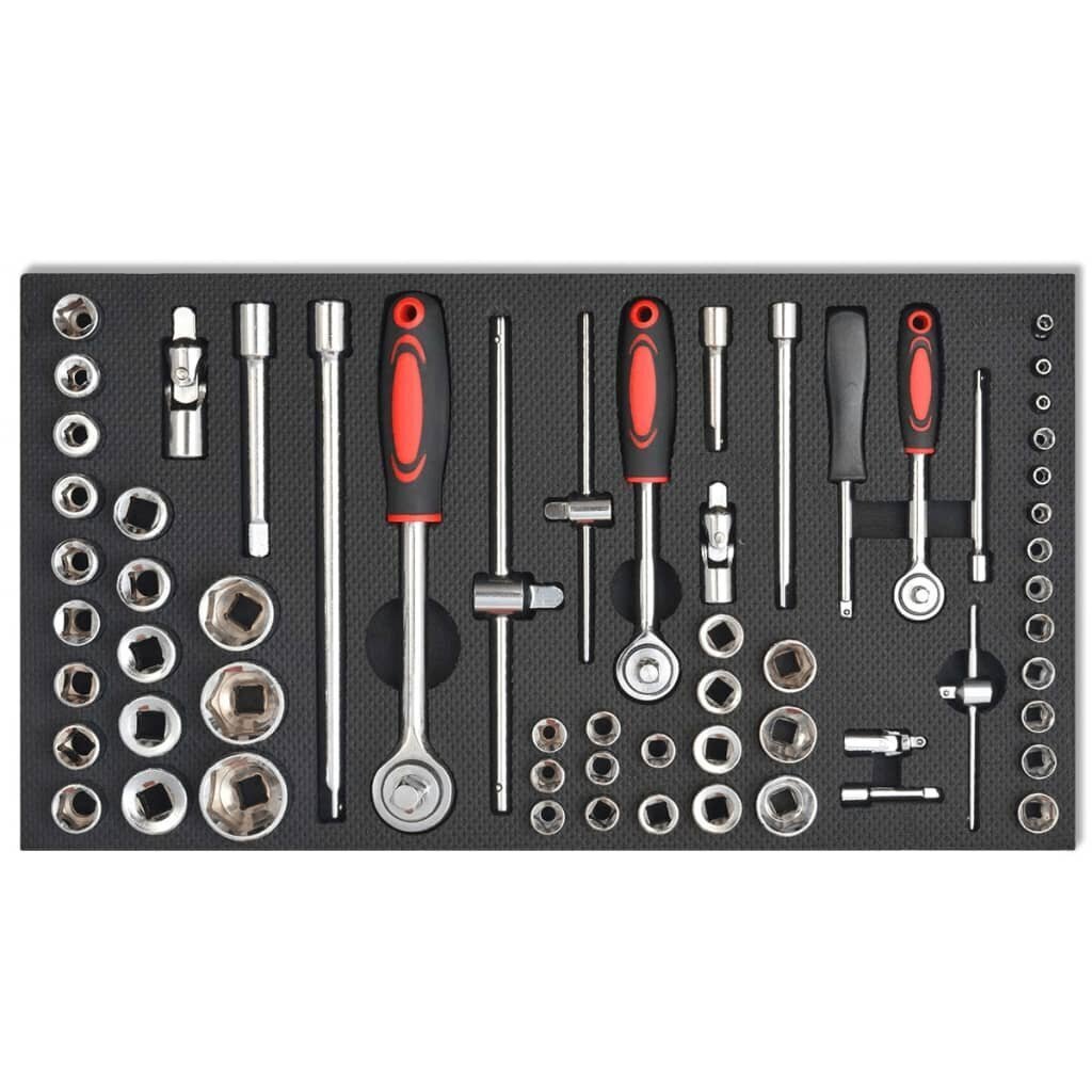 Töökoja tööriistakäru 1125 tööriistaga, punane цена и информация | Tööriistakastid, tööriistahoidjad | kaup24.ee