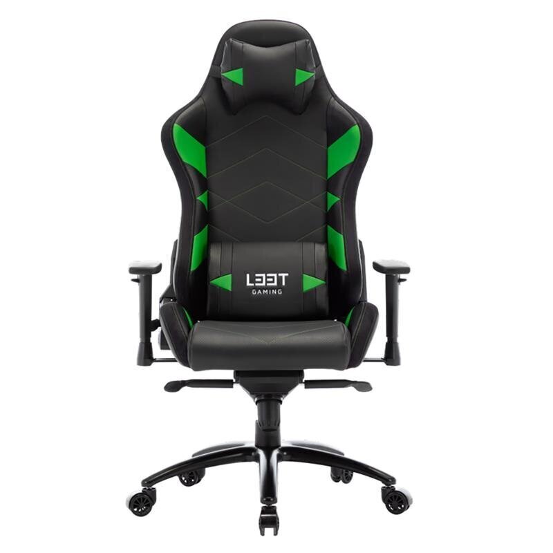 Mänguritool L33T Gaming Elite V4, must/roheline hind ja info | Kontoritoolid | kaup24.ee