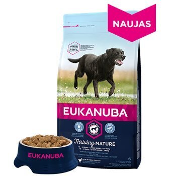 Eukanuba kuivsööt suurtele küpsetele koertele, üle 7 aasta, värske kanalihaga 15 kg hind ja info | Kuivtoit koertele | kaup24.ee