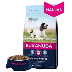 Eukanuba kuivsööt värske kanaga keskmist kasvu koertele, üle 7 aasta, 15 kg hind ja info | Kuivtoit koertele | kaup24.ee