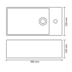 Valamu 490x250, kuldne цена и информация | Раковины | kaup24.ee