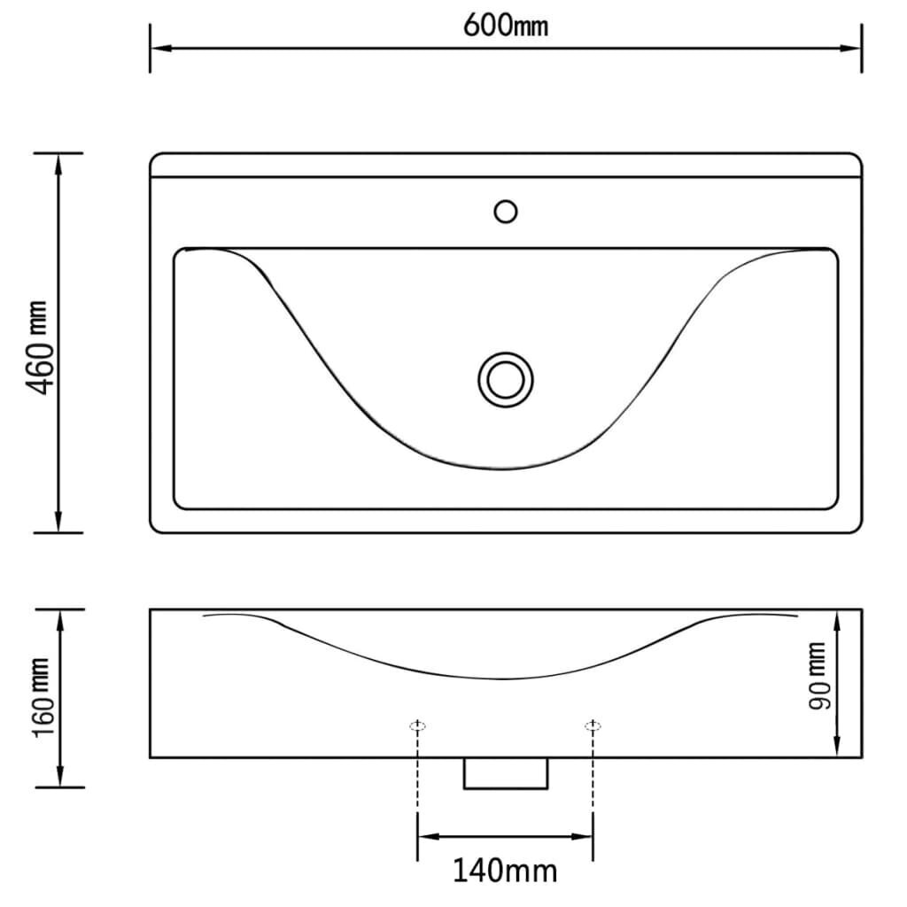 Valamu 600x460, hõbedane hind ja info | Kraanikausid, valamud | kaup24.ee