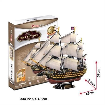 3D pusle CubicFun Laev HMS Victory, 189-osaline цена и информация | Pusled | kaup24.ee