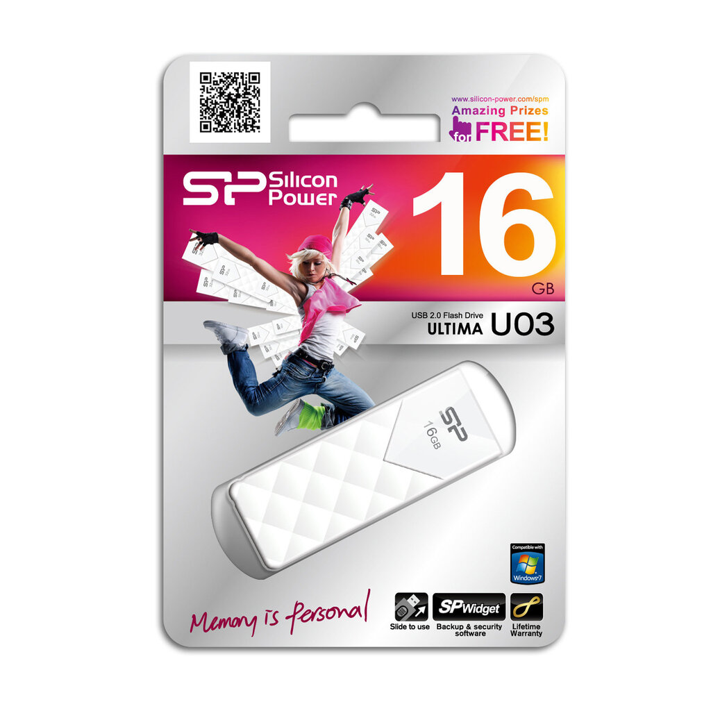 Silicon Power memory USB Ultima U03 16GB USB 2.0 White hind ja info | Mälupulgad | kaup24.ee