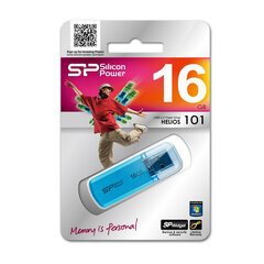 Silicon Power memory USB Helios 101 16GB USB 2.0 Blue hind ja info | Mälupulgad | kaup24.ee