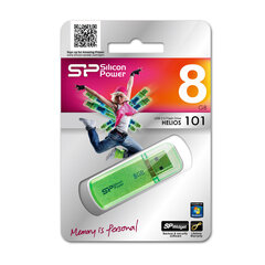 Mälupulk Silicon Power Helios 8GB USB 2.0 Roheline hind ja info | Mälupulgad | kaup24.ee