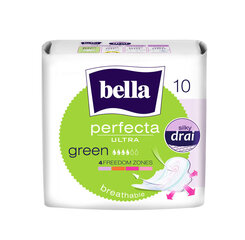 BELLA PERFECTA гигиенические прокладки Ultra Green New 10 шт цена и информация | Тампоны, гигиенические прокладки для критических дней, ежедневные прокладки | kaup24.ee