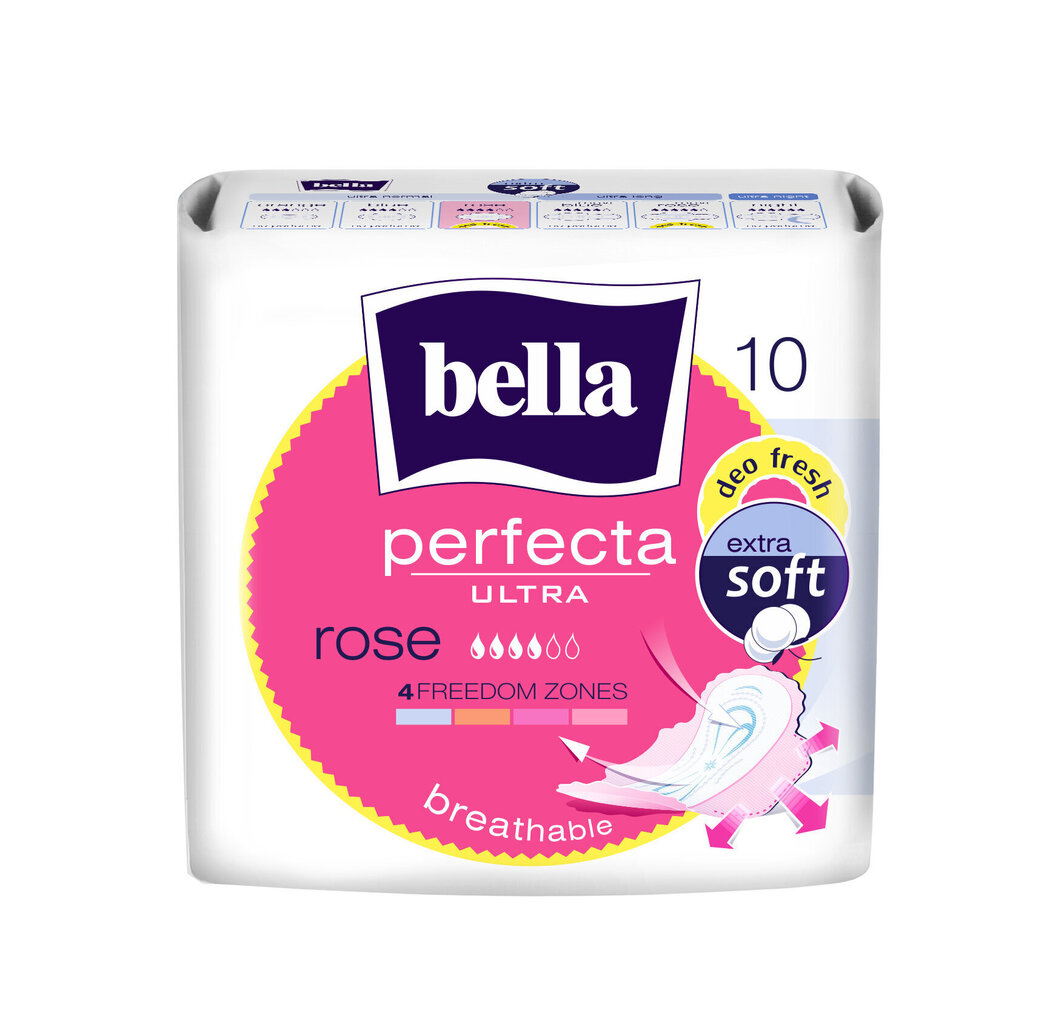 Hügieenisidemed BELLA PERFECTA Ultra Rose New, 10 tk цена и информация | Tampoonid, hügieenisidemed, menstruaalanumad | kaup24.ee
