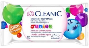 Niisked salvrätikud lastele Cleanic Junior, 15 tk цена и информация | Ватная продукция, влажные салфетки | kaup24.ee