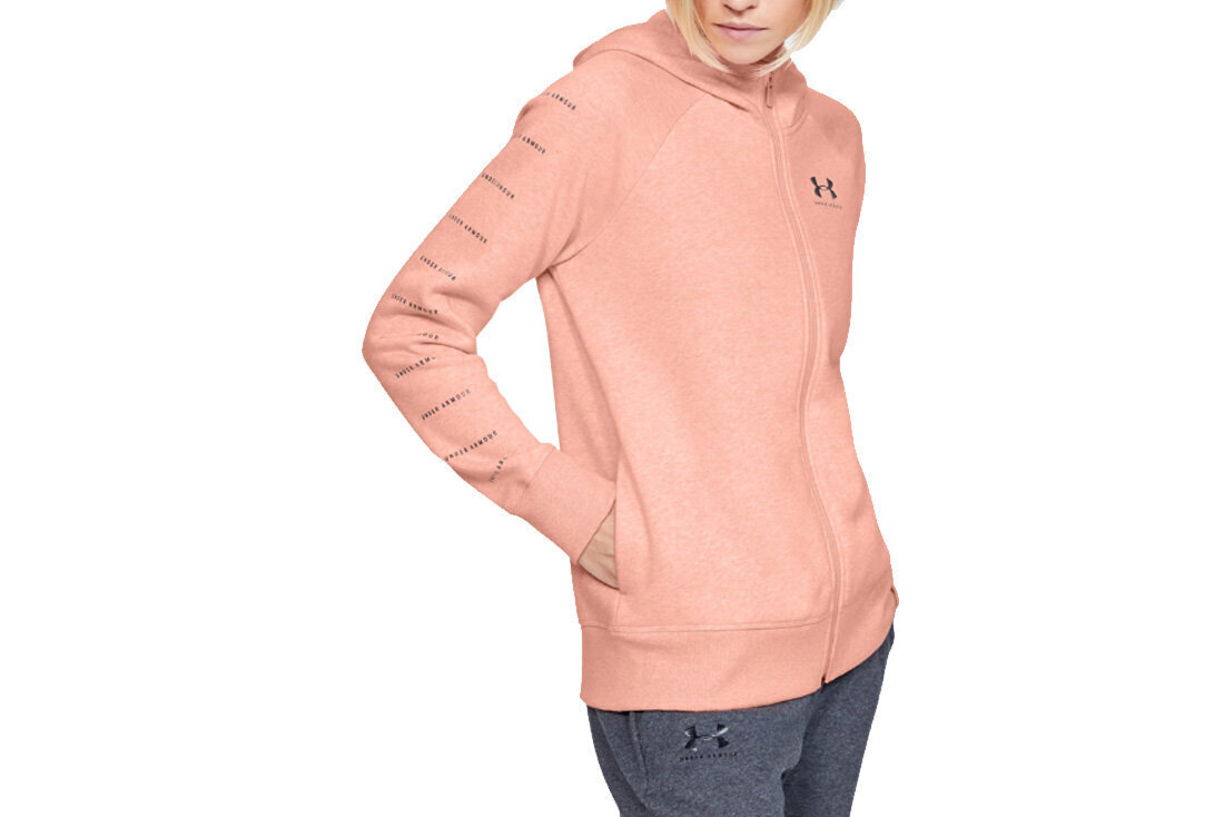 Dressipluus naistele Under Armour Under Armour Rival Fleece Sportstyle LC Sleeve Graphic Full Zip 1348559-689, roosa цена и информация | Naiste pusad | kaup24.ee